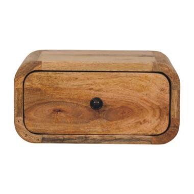 Avora Mini Wandgemonteerde Oak ish Nachtkastje, 1 Lade, Beige