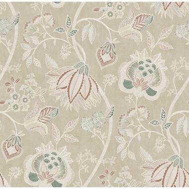Sanders & Sanders behang bloemen beige - 53 cm x 10 m