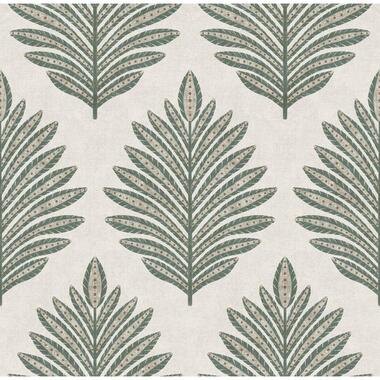 Sanders & Sanders behang bladeren groen en beige - 53 cm x 10 m