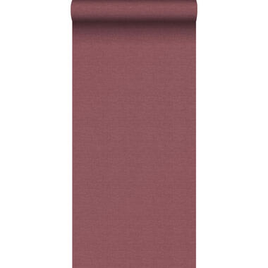 Sanders & Sanders behang linnenstructuur bordeaux rood - 53 cm x 10 m