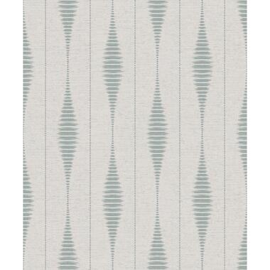 Sanders & Sanders behang etnisch motief gebroken wit en lichtblauw