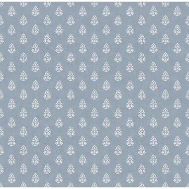 Sanders & Sanders behang kleine ornamenten blauw - 53 cm x 10 m