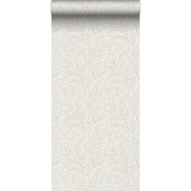Sanders & Sanders behang bladeren in scandinavische stijl beige - 53 cm x 10 m