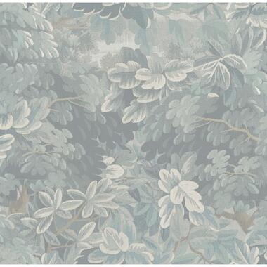 Sanders & Sanders behang bladeren lichtblauw - 53 cm x 10 m