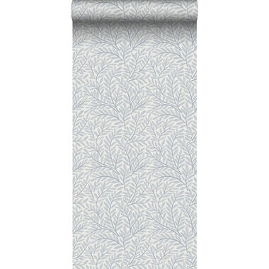 Sanders & Sanders behang bladeren in scandinavische stijl blauw - 53 cm x 10 m