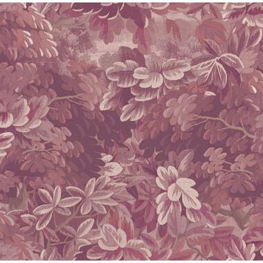 Sanders & Sanders behang bladeren bordeaux rood - 53 cm x 10 m