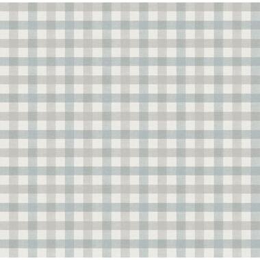Sanders & Sanders behang ruitmotief lichtblauw en beige - 53 cm x 10 m