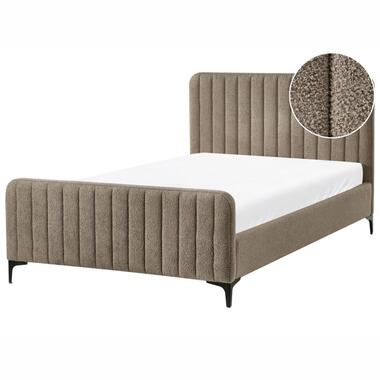 LUNAN - Tweepersoonsbed - Taupe - 120 x 200 cm - Bouclé