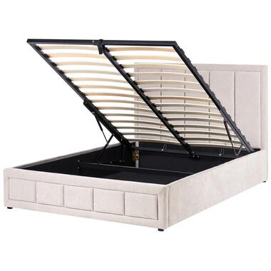 QUIBERON - Bed met opbergruimte - Beige - 140 x 200 cm - Polyester