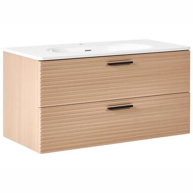 ARAPA - Wandgemonteerd meubel met wasbak - Lichtbruin - MDF