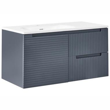 VALA - Wandgemonteerd meubel met wasbak - Grafietgrijs - MDF
