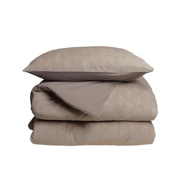 Dekbedovertrek Japandi 140x220 - Flanel Fleece - Zacht & Warm - Taupe