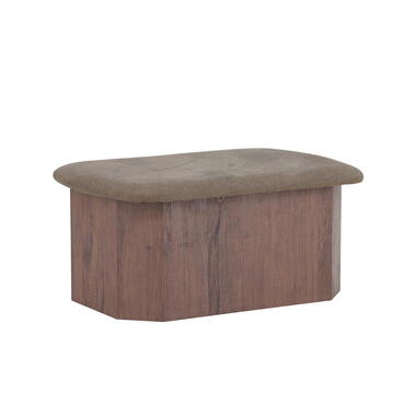 Poef Bruin Stof - 59x88x42cm - Todd