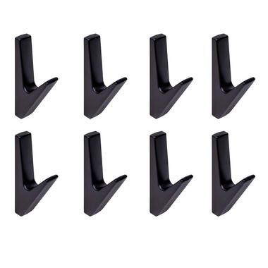 QUVIO Wandkapstok - Metaal - Zwart - Set van 8
