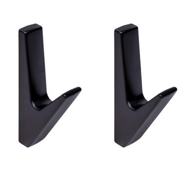 QUVIO Wandkapstok - Metaal - Zwart - Set van 2