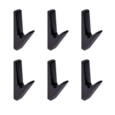 QUVIO Wandkapstok - Metaal - Zwart - Set van 6