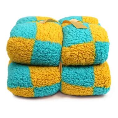 Unique Living - Plaid Check Yellow/ Blue -150x200cm