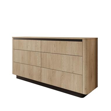 Meubella - Taywan - Ladekast met 6 lades - Eiken - 163x38x83 cm