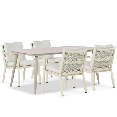 Tuinset 4 personen 180 cm Aluminium/rope Taupe Coco Sevilla/Vienna