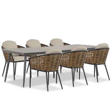 Tuinset 6 personen 240 cm Aluminium/wicker Grijs Lifestyle Garden Furniture