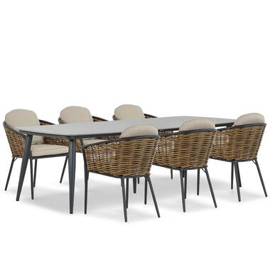 Tuinset 6 personen 240 cm Aluminium/wicker Grijs Lifestyle Garden Furniture