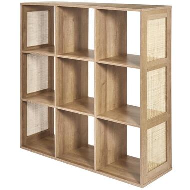 MISOU Wandkast 9 Vakken Bali - Bruin