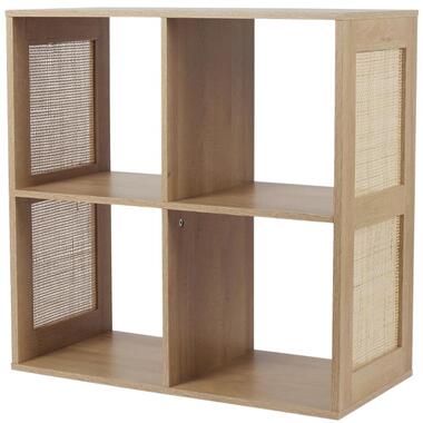 MISOU Wandkast 4 Vakken Bali - Bruin