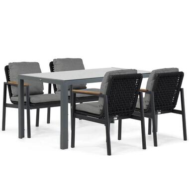 Tuinset 4 personen 150 cm Aluminium/rope Grijs Coco Ralph/Venustas