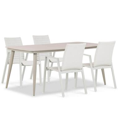 Tuinset 4 personen 180 cm Aluminium/textileen Taupe Osmen Joliet/Vienna