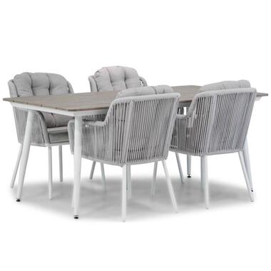 Tuinset 4 personen 180 cm Rope /Aluminium/polywood Wit Santika Furniture