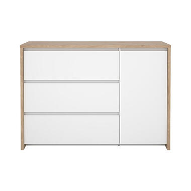 Hioshop Next kommode 1 deur 3 lades hoogglans wit