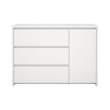 Hioshop Next kommode 1 deur 3 lades wit