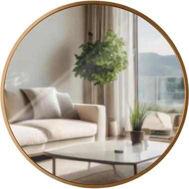 CLP Wandspiegel Elsie rond - Metaal - mat goud - 45cm