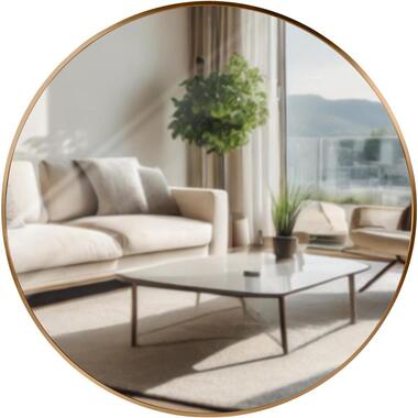 CLP Wandspiegel Elsie rond - Metaal - mat goud - 80cm