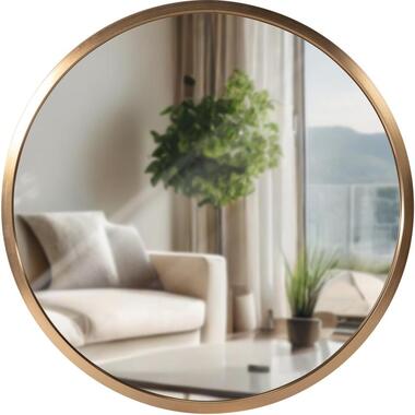 CLP Wandspiegel Elsie rond Metaal mat goud 30cm