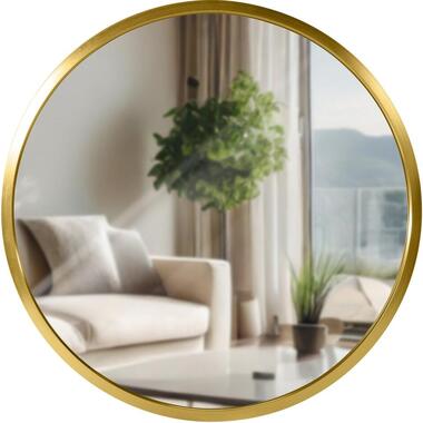 CLP Wandspiegel Elsie rond Metaal goudglans 30cm