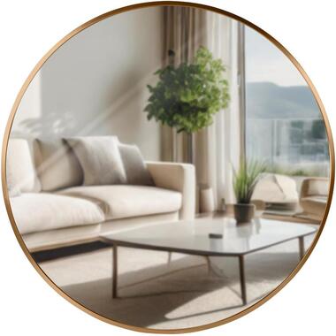 CLP Wandspiegel Elsie rond - Metaal - mat goud - 60cm