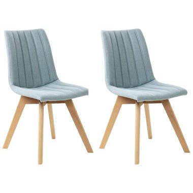 CALGARY - Eetkamerstoel set van 2 - Lichtblauw - Polyester