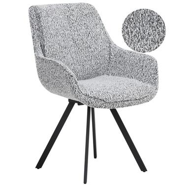 MARCELLUS - Eetkamerstoel - Zwart/Wit - Bouclé