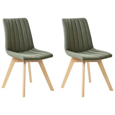 CALGARY - Eetkamerstoel set van 2 - Donkergroen - Polyester