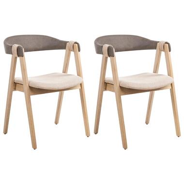 DAY - Eetkamerstoel set van 2 - Lichtbruin/Taupe - Polyester