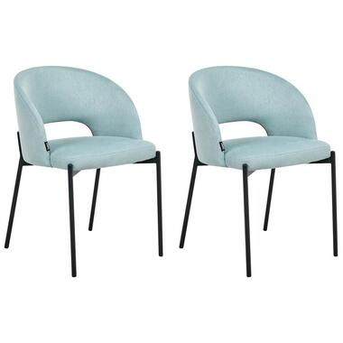 PENNY - Eetkamerstoel set van 2 - Lichtblauw - Stof