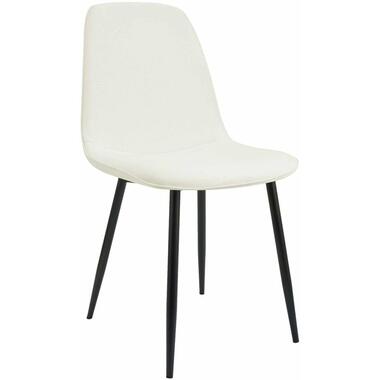 CLP Eetkamerstoel Maryam zwart Frame - Stof - creme