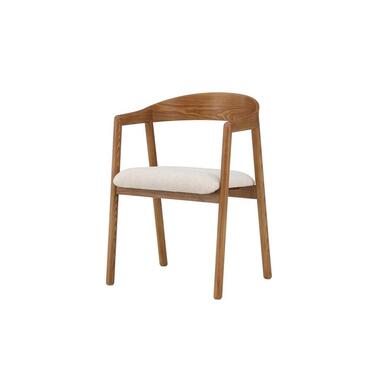 Svea - Dupont eetkamerstoel - essenhout en stof - beige/bruin