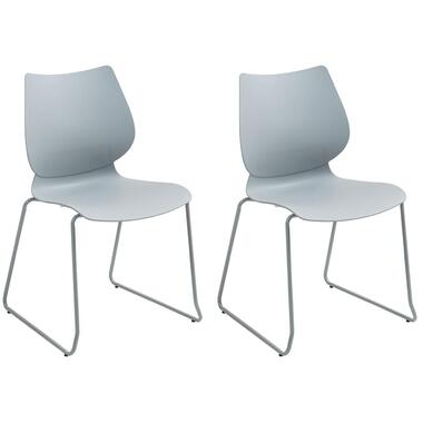 CLP Set van 2 Eetkamerstoel Houma Kunststof - grijs