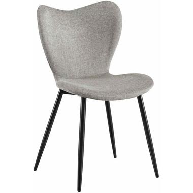 CLP Eetkamerstoel Maika zwart Frame - Stof - grijs