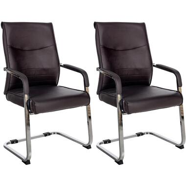 CLP Set van 2 Eetkamerstoel Hobart Kunstleer - bruin