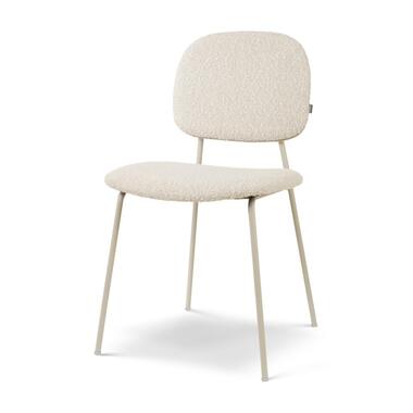 Nolon Jasmijn Eetkamerstoel Bouclé Beige - Grijsbeige