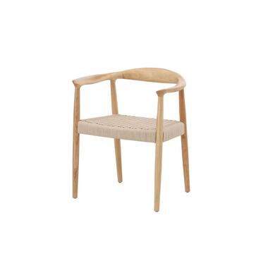 Svea - López eetkamerstoel - rubberhout en touw