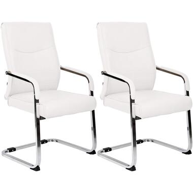 CLP Set van 2 Eetkamerstoel Hobart Kunstleer - wit